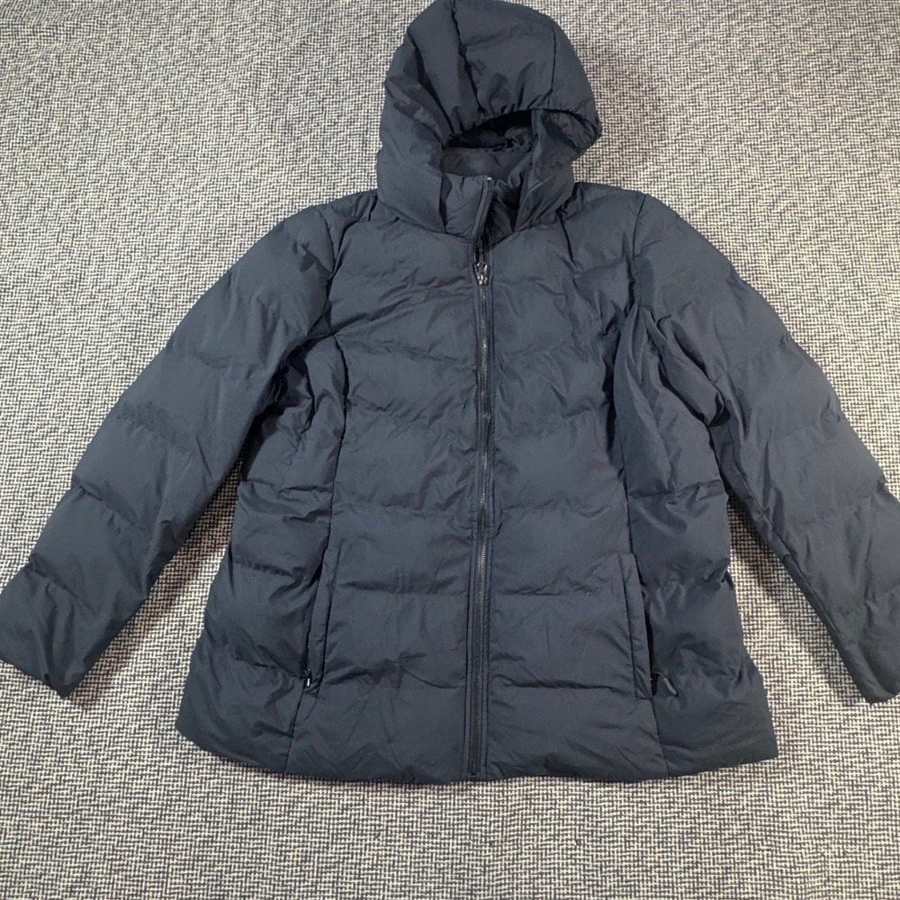 32 Degrees Heat Womens XL Navy Hooded Puffer Jacket Full Zip Quilted Coat
